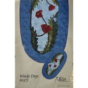 A Little More Effect - Windy Days Poppy Applique Pattern Table Runner